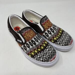 Vans Womens 6 Slip-On Sneaker Fair Isle Aztec Brown Western Mens 4.5 Youth Teens